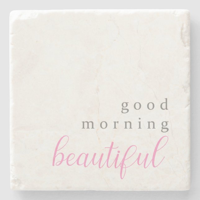 Dessous-de-verre En Pierre Bonjour beau message positif simple  (Devant)