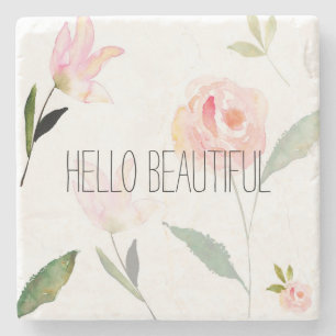 Dessous-de-verre En Pierre Bonjour belle aquarelle florale