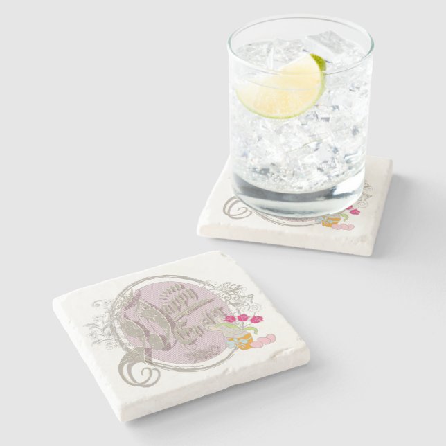 Dessous-de-verre En Pierre Bonne Pâques - Dessous de verre (Côté)