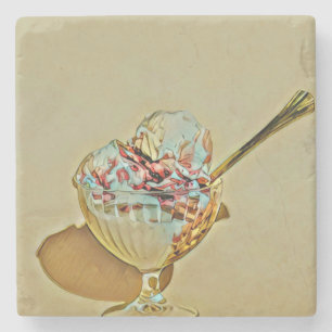 Dessous-de-verre En Pierre Bouchon de crème glacée