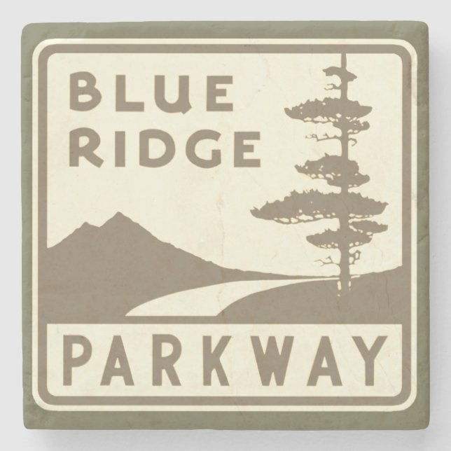 Dessous-de-verre En Pierre Bouclier Blue Ridge Parkway (Devant)