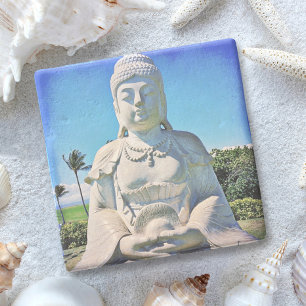 Dessous-de-verre En Pierre Bouddha Tropical Hawaii Photo Bold Antique Pacifiq