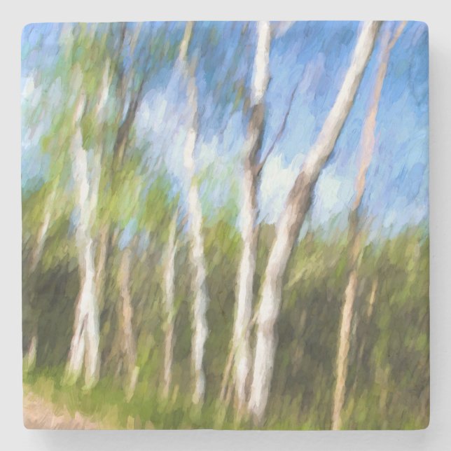 Dessous-de-verre En Pierre bouleau (Devant)