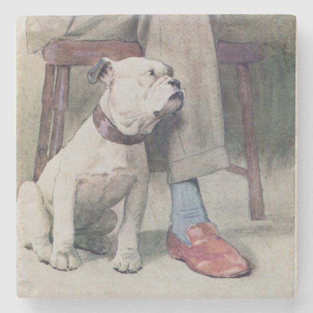 Dessous-de-verre En Pierre Bouledogue (Devant)