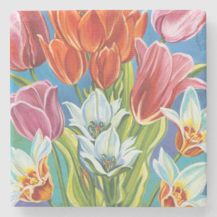 Dessous-de-verre En Pierre Bouquet à la frontière III