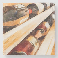 Bouteilles de vin en rang