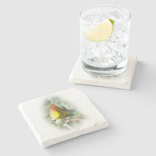 Dessous-de-verre En Pierre bouton de rose jaune rose
