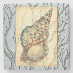 Dessous-de-verre En Pierre Branches de coquillage et d'arbre