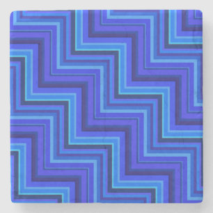 Dessous-de-verre En Pierre Brayures bleues escaliers motif