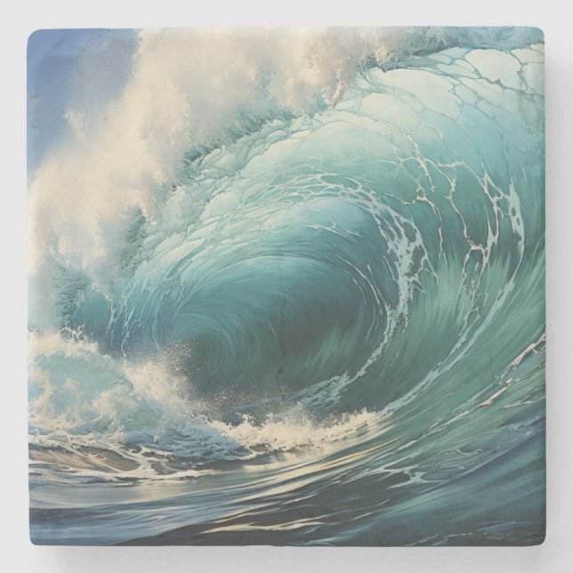 Dessous-de-verre En Pierre Breaking Surf Peinture (Devant)