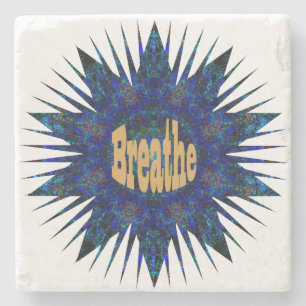 Dessous-de-verre En Pierre Breathe, Sur Blue Boho Star,