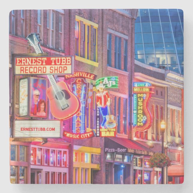 Dessous-de-verre En Pierre Broadway Downtown Nashville Tennessee (Devant)