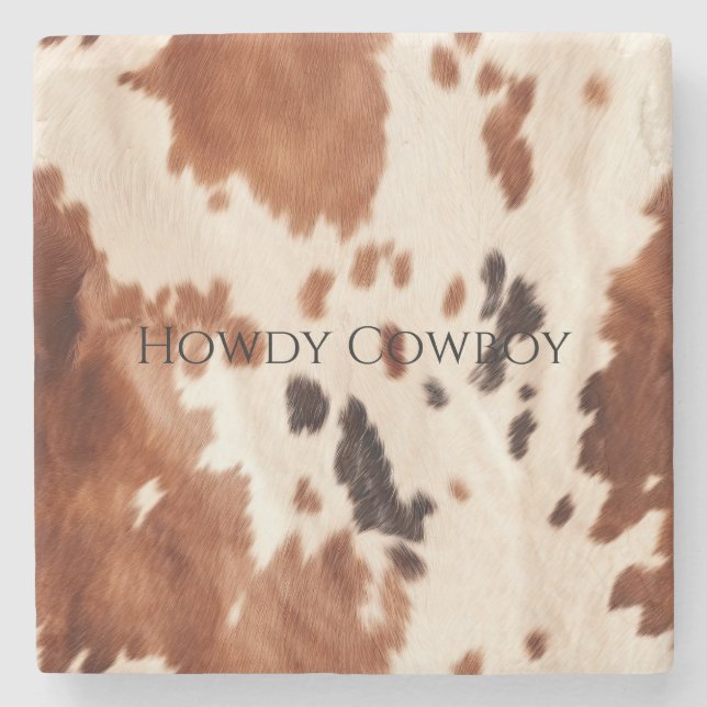 Dessous-de-verre En Pierre Brown Cream Southwest Cowhide  (Devant)