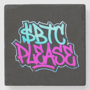 Dessous-de-verre En Pierre "$BTC S'il vous plaît" (Style 1)