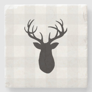 Dessous-de-verre En Pierre Buffalo Check Deer Wilderness Cabine