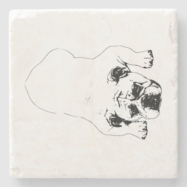 Dessous-de-verre En Pierre Bulldog Cheer Table Coaster (Devant)