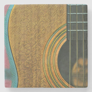 Dessous-de-verre En Pierre Cadeau pour musicien guitariste
