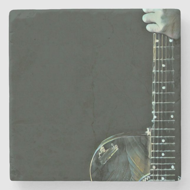 Dessous-de-verre En Pierre Cadeaux de basse guitariste (Devant)