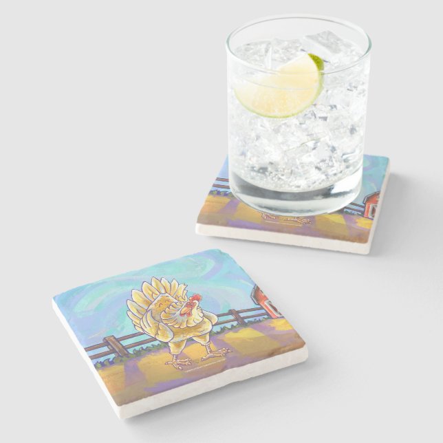 Dessous-de-verre En Pierre Cadeaux et accessoires de poulet (Côté)