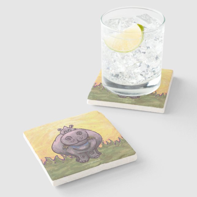 Dessous-de-verre En Pierre Cadeaux et accessoires Hippopotamus (Côté)
