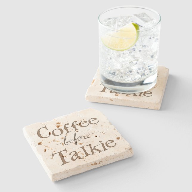Dessous-de-verre En Pierre Café avant Talkie (Côté)