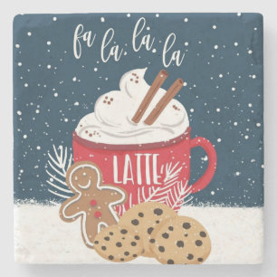 Dessous-de-verre En Pierre café de Noël de la fa la la latte