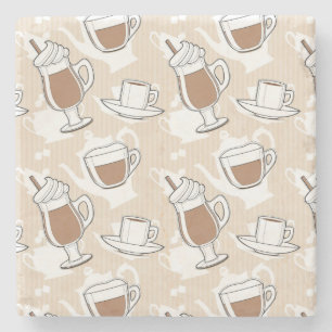 Dessous-de-verre En Pierre Café, motif doux