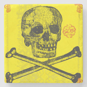 Dessous-de-verre En Pierre Calavera Crâne de Sucre Jour des Morts