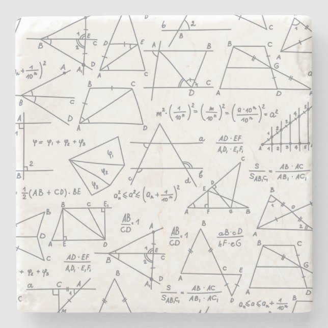 Dessous-de-verre En Pierre Calculs mathématiques écrits illustrations (Devant)