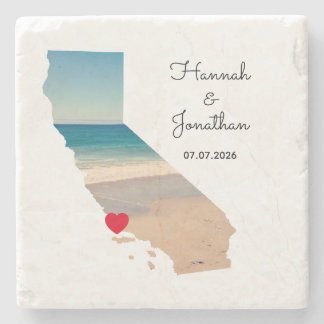 Dessous-de-verre En Pierre California Shape Wedding Photo
