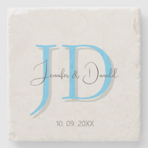 Dessous-de-verre En Pierre Calligraphie monogramme de style classique tendanc