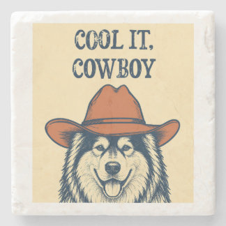 Dessous-de-verre En Pierre "Calmez-vous, Cowboy"