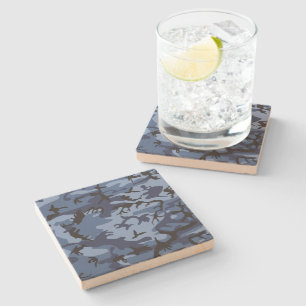 Dessous-de-verre En Pierre Camouflage bleu marine, Militaire, Armée