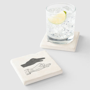 Dessous-de-verre En Pierre Canard Silhouette main