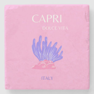 Dessous-de-verre En Pierre Capri, Italie, Preppy, rose