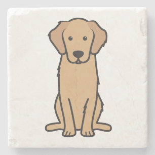 Dessous-de-verre En Pierre Caricature pour chien d'or