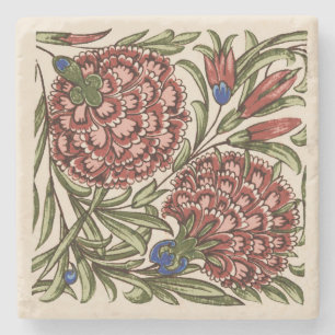 Dessous-de-verre En Pierre Carreau de fleur d'œillet Art antique rustique De