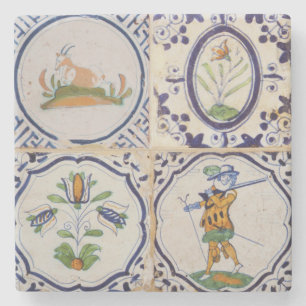 Dessous-de-verre En Pierre Carreaux de Delft hollandais vintage Art de la pot