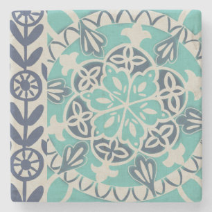 Dessous-de-verre En Pierre Carrelage Batik Bleu I