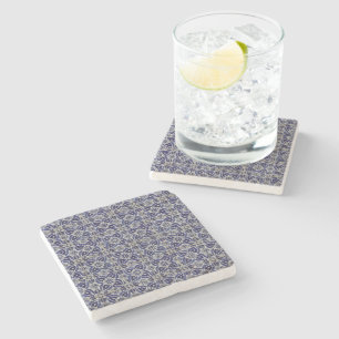 Dessous-de-verre En Pierre Carrelage italien rustique Azulejo bleu blanc géom