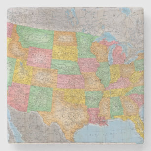 Dessous-de-verre En Pierre Carte 3 des Etats-Unis