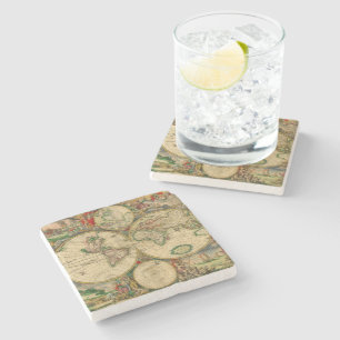 Dessous-de-verre En Pierre Carte ancienne du monde