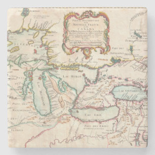 Dessous-de-verre En Pierre Carte antique des Great Lakes