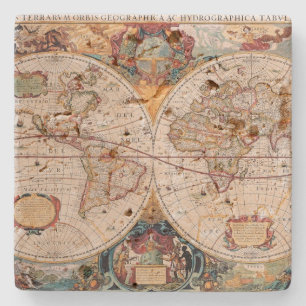 Dessous-de-verre En Pierre Carte Antique du Vieux-Monde