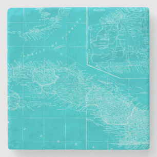 Dessous-de-verre En Pierre Carte bleue du Cuba