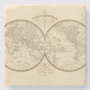 Dessous-de-verre En Pierre Carte d'atlas du monde