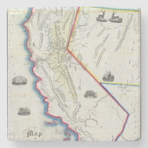 Dessous-de-verre En Pierre Carte de la Californie