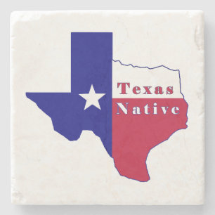 Dessous-de-verre En Pierre Carte des drapeaux autochtones du Texas