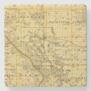 Dessous-de-verre En Pierre Carte du comté de Cedar, état de l'Iowa