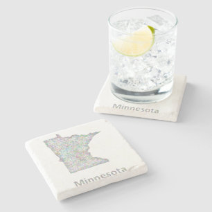 Dessous-de-verre En Pierre Carte du Minnesota